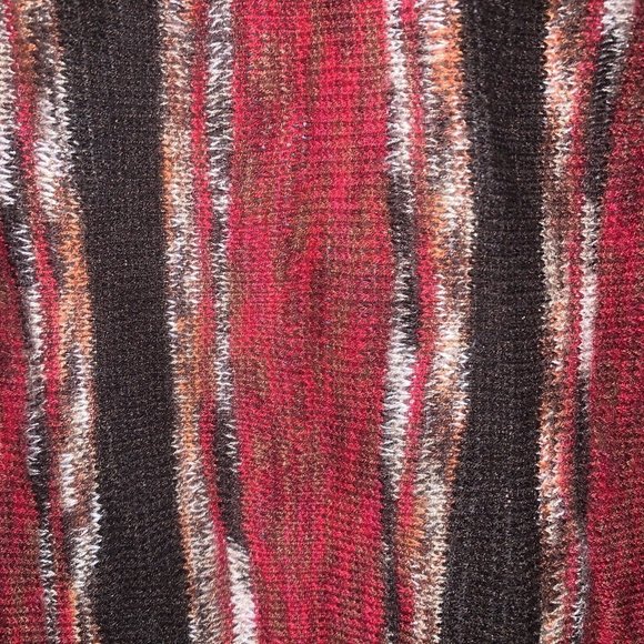 Kate Hill Cardigan Sweater XL Graphic Red Black Womens Open Front Knit NWOT - Picture 6 of 7